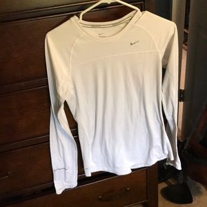 Medium white nike dry fit long sleeve shirt!
